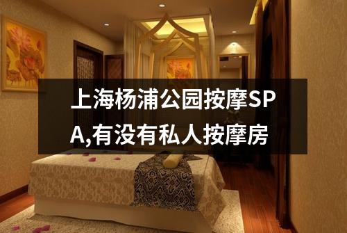 上海杨浦公园按摩SPA,有没有私人按摩房