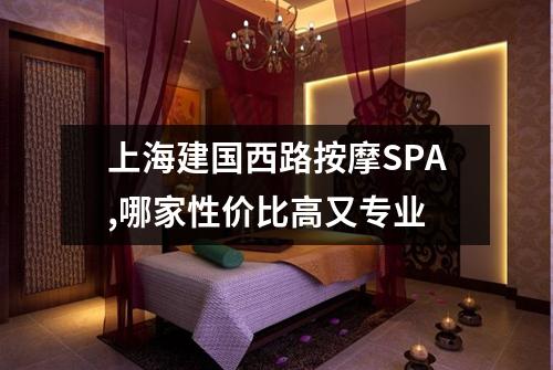 上海建国西路按摩SPA,哪家性价比高又专业