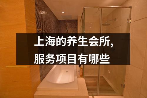 上海的养生会所,服务项目有哪些