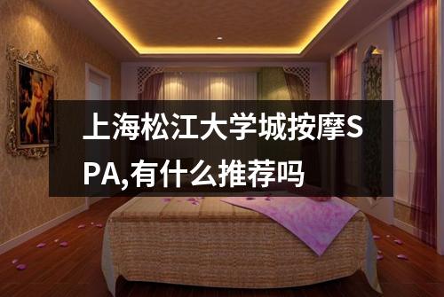 上海松江大学城按摩SPA,有什么推荐吗