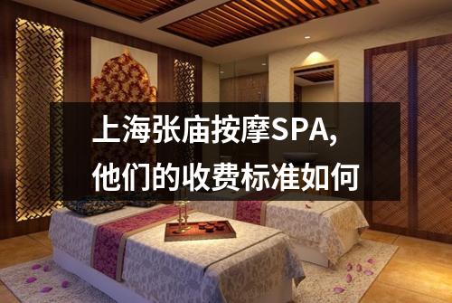 上海张庙按摩SPA,他们的收费标准如何