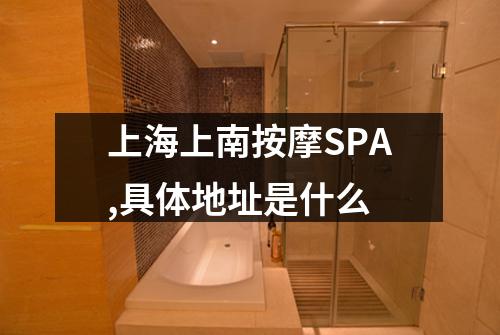 上海上南按摩SPA,具体地址是什么