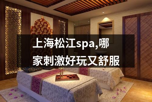 上海松江spa,哪家刺激好玩又舒服