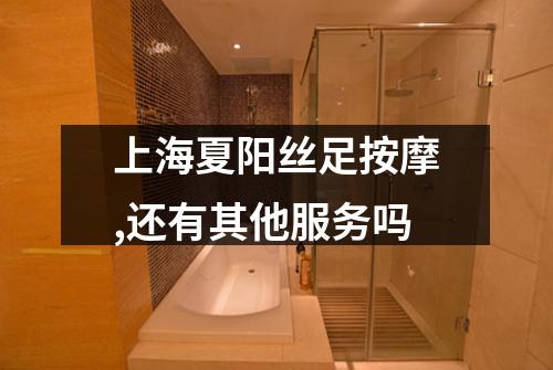 上海夏阳丝足按摩,还有其他服务吗