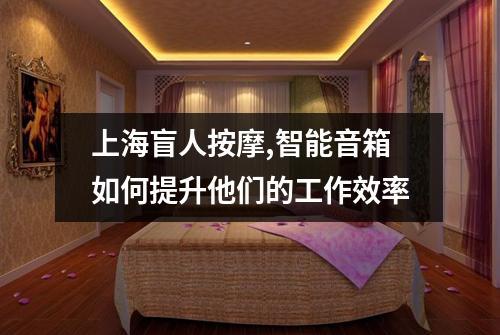 上海盲人按摩,智能音箱如何提升他们的工作效率