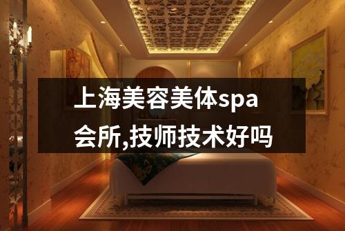 上海美容美体spa会所,技师技术好吗