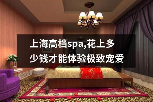 上海高档spa,花上多少钱才能体验极致宠爱