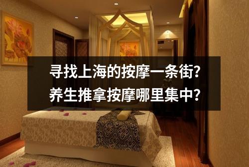 寻找上海的按摩一条街？养生推拿按摩哪里集中？