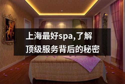 上海最好spa,了解顶级服务背后的秘密