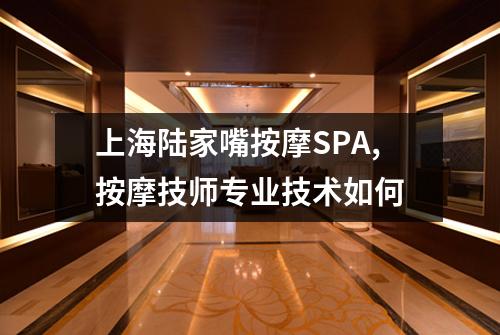 上海陆家嘴按摩SPA,按摩技师专业技术如何