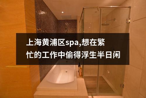 上海黄浦区spa,想在繁忙的工作中偷得浮生半日闲