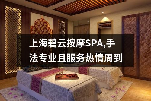 上海碧云按摩SPA,手法专业且服务热情周到