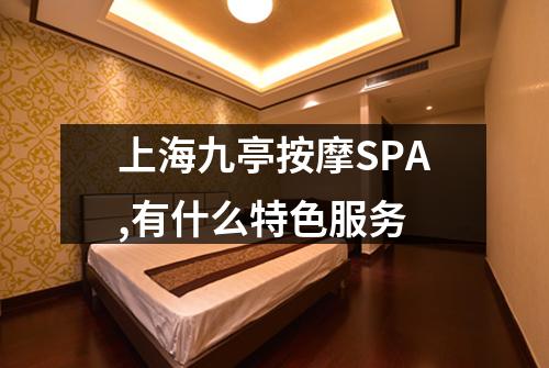 上海九亭按摩SPA,有什么特色服务