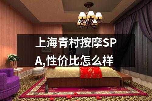 上海青村按摩SPA,性价比怎么样